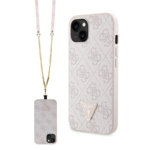 Guess GUHCP14XP4TDSCPP iPhone 14 Pro Max 6.7" rózsaszín keménytok Crossbody 4G fém logó