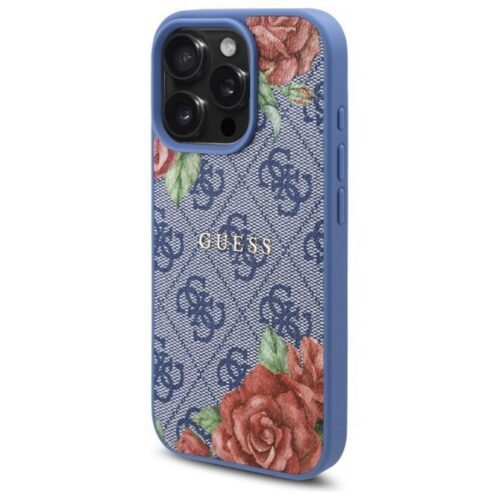 Guess GUHMP16LP4ROPEMCB 4G Flowers Print MagSafe-kompatibilis tok iPhone 16 Pro - kék - Image 2