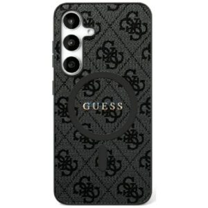 Guess GUHMS25SG4GFRK 4G Ring Classic Logo MagSafe-kompatibilis tok Samsung Galaxy S25 - fekete