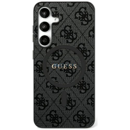 Guess GUHMS25SG4GFRK 4G Ring Classic Logo MagSafe-kompatibilis tok Samsung Galaxy S25 - fekete