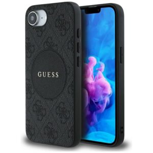 Guess HC MagSafe PU 4G Circle tok klasszikus logóval iPhone 16e