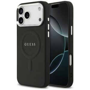 Guess klasszikus logós MagSafe tok iPhone 17 Pro Max-hoz Fekete
