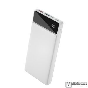 Hordozható vésztöltő / Powerbank - FEHÉR - belső 10000mAh akku