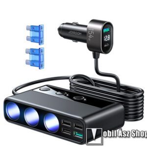 JOYROOM autós töltő 5 USB aljzat / 3 szivartöltő aljzat / Type-C aljzat - 154W