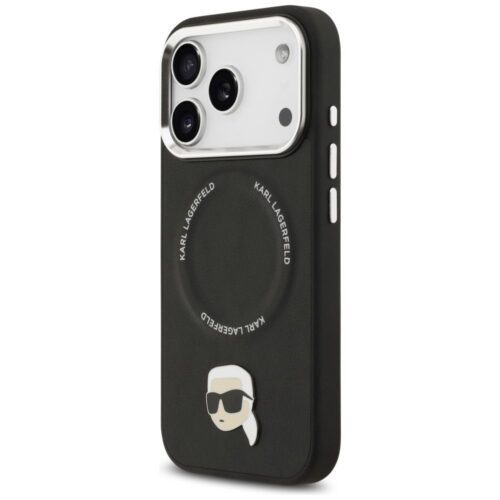 KARL LAGERFELD tok IPHONE 17 Pro kompatibilis MagSafe KLHMP17LPSMLRKLK (PU Karl Pin) fekete