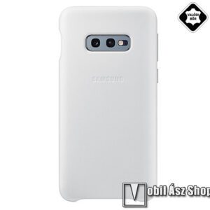 Műanyag telefonvédő (valódi bőr hátlap) FEHÉR - EF-VG970LWEGWW - SAMSUNG Galaxy S10e (SM-G970) - GYÁRI