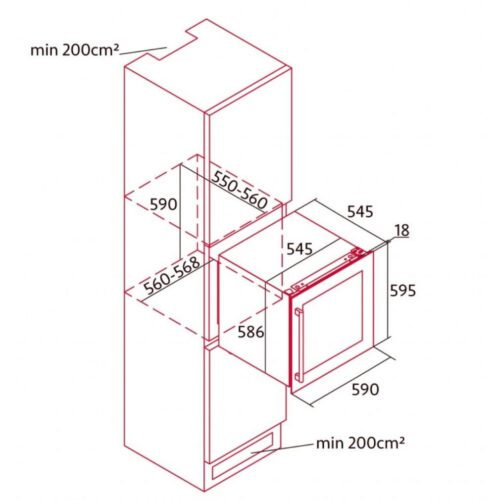 Nodor NorCare V-36 BK Beépíthető borhűtő, - Image 2