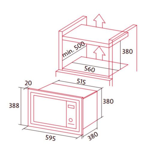 Nodor NorChef MW-25 DG DB Beépíthető mikrohullámú sütő - Image 2