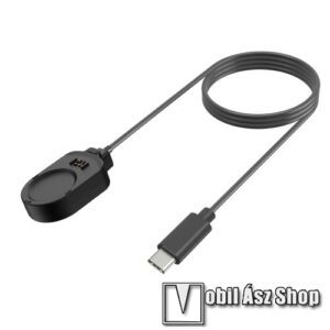 Okosóra USB töltő - FEKETE - 1m hosszú Type-C kábel - Garmin MARQ2 Athlete / Adventurer / Captain / Golfer / Aviator