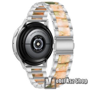 Okosóra műanyag / rozsdamentes acél szíj - EZÜST / RÓZSASZÍN / ZÖLD - pillangó csat - 189mm hosszú