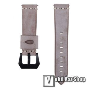 Okosóra szíj - SZÜRKE - valódi bőr - 109 + 95mm hosszú