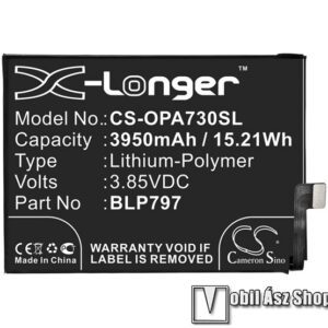 Oppo A72 / A73 akkumulátor - 3950 mAh LI-Polymer - belső akku