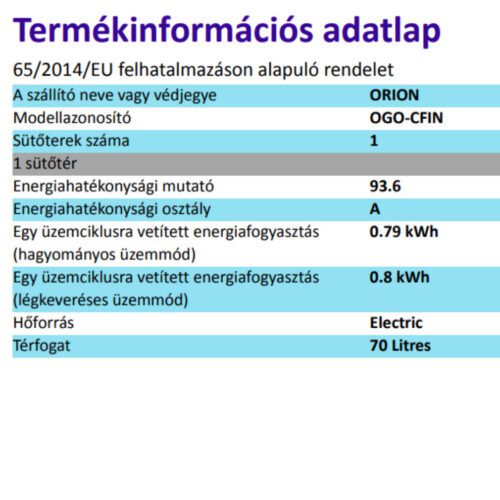 Orion OGO-CFIN Kombinált tűzhely - Image 2