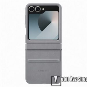 SAMSUNG műanyag védő tok / hátlap - SÖTÉTSZÜRKE - vegán bőrrel bevont