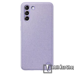 SAMSUNG műanyag védő tok / hátlap - kvadrát textil bevonat - LILA - SAMSUNG Galaxy S21 Plus 5G (SM-G996B/SM-G996B/DS) - EF-XG996FVEG - GYÁRI