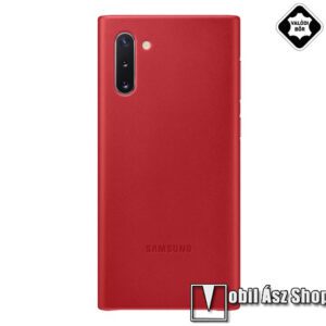 SAMSUNG műanyag védő tok / hátlap - valódi bőr hátlap - PIROS - SAMSUNG SM-N970F Galaxy Note10 / SAMSUNG SM-N971U Galaxy Note10 5G - EF-VN970LREG - GYÁRI