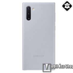 SAMSUNG műanyag védő tok / hátlap - valódi bőr hátlap - SZÜRKE - SAMSUNG SM-N970F Galaxy Note10 / SAMSUNG SM-N971U Galaxy Note10 5G - EF-VN970LJEG - GYÁRI