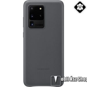 SAMSUNG műanyag védő tok / valódi bőr hátlap - SZÜRKE - SAMSUNG Galaxy S20 Ultra (SM-G988F) / SAMSUNG Galaxy S20 Ultra 5G (SM-G988) - EF-VG988LJ - GYÁRI