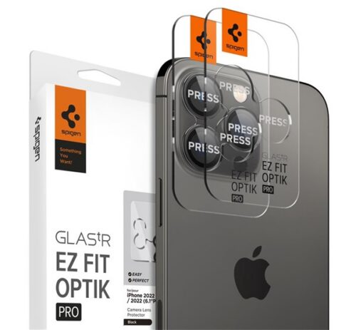 SPIGEN OPTIK PRO kameravédő üveg 2db (9H) FEKETE Apple iPhone 14 Pro Max
