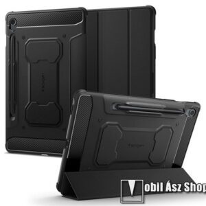 SPIGEN RUGGED ARMOR PRO notesz / mappa tok - FEKETE - szilikon betétes