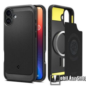 SPIGEN RUGGED ARMOR szilikon védő tok / hátlap - FEKETE - erősített sarkok