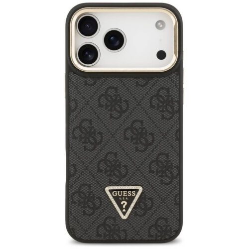 Tojás Guess 4G PU háromszög logó & állvány kamera Magsafe iPhone 17 Pro Max-hoz fekete - Image 2