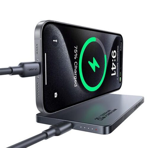 Usams 5KCD23102 CY Series indukciós powerbank 1xUSB-C csatlakozással 5000mAh 20W PD - titánszürke - Image 2