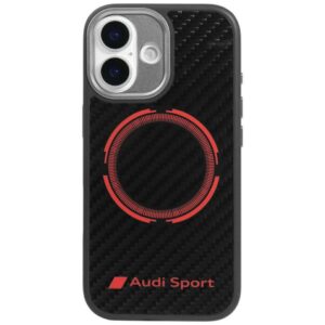 tok Audi RSQ szénszálas sport piros kör MagSafe iPhone 17 fekete