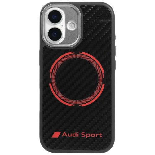 tok Audi RSQ szénszálas sport piros kör MagSafe iPhone 17 fekete
