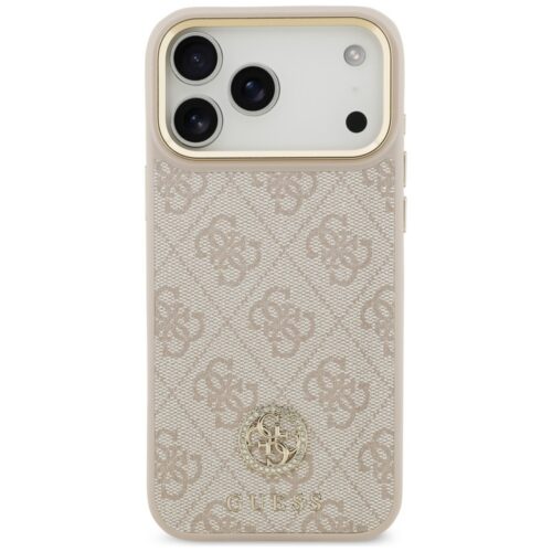 tok Guess 4G Strass Logo & Big Strap fémgombok MagSafe iPhone 17 Pro Max rózsaszínhez - Image 2