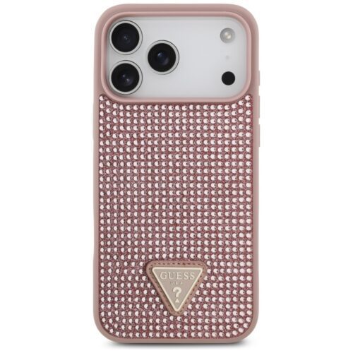 tok Guess strasszos háromszög logó iPhone 17 Pro Max rózsaszínhez - Image 2