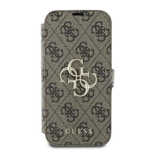 Guess GUBKP16S4GMGBR 4G Metal Logo könyvtok iPhone 16 - barna - Image 2