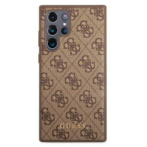 Guess GUHCS22LG4GFBR S22 Ultra S908 barna 4G fém arany logós keménytok - Image 2