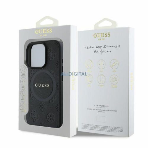 Guess GUHMP16LPSAPSMEK MagSafe Safiano Peony Classic Logo keménytok iPhone 16 Pro - fekete - Image 2