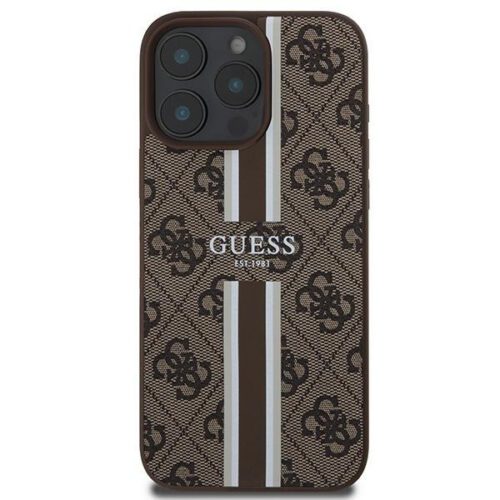 Guess GUHMP16XP4RPSW 4G Printed Stripes MagSafe keménytok iPhone 16 Pro Max - barna - Image 2