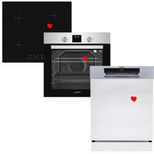 HOMEFORT HSB64DGX Beépíthető Sütő + HOMEFORT HFBI64T0B Beépíthető Indukciós főzőlap + HOMEFORT HMGF0661DS Beépíthető mosogatógép