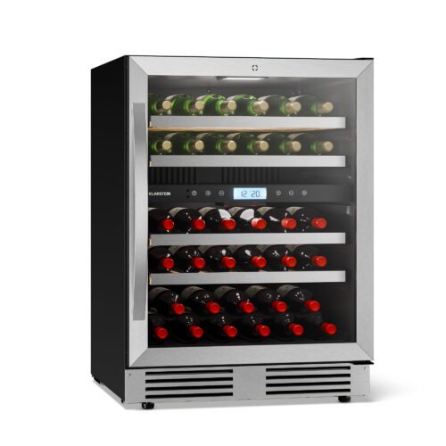 Klarstein VeroSteel pult alatti borhűtő | 2 zónás | 129 liter | 43 palack | 60 cm