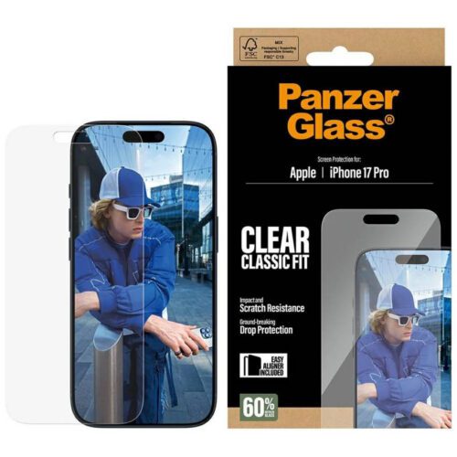 PanzerGlass Classic Fit EasyAligner edzett üveg iPhone 17 Pro készülékhez