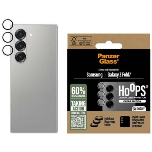 PanzerGlass Hoops kamera lencse védő edzett üveg fekete szegéllyel Samsung Galaxy Z Fold7