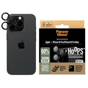 PanzerGlass Hoops kamera lencse védő edzett üveg fekete szegéllyel iPhone 16 Pro/16 Pro Max