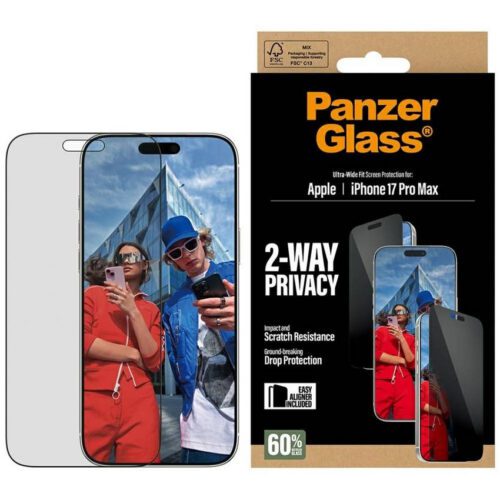 PanzerGlass Ultra-Wide Fit EasyAligner adatvédelmi üveg iPhone 17 Pro Max készülékhez