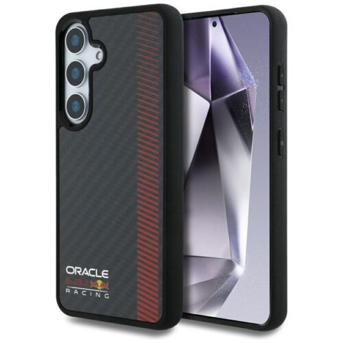 Red Bull RBHMS25S24CFGSMK Real Carbon Fiber Powerbar MagSafe-kompatibilis tok Samsung Galaxy S25 - piros