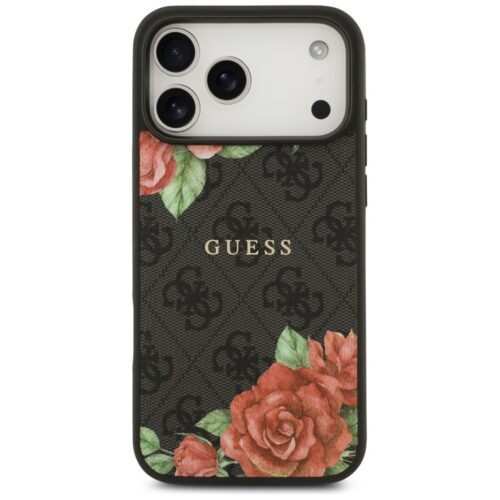 tok Guess 4G Flowers Print MagSafe tok iPhone 17 Pro-hoz fekete - Image 2