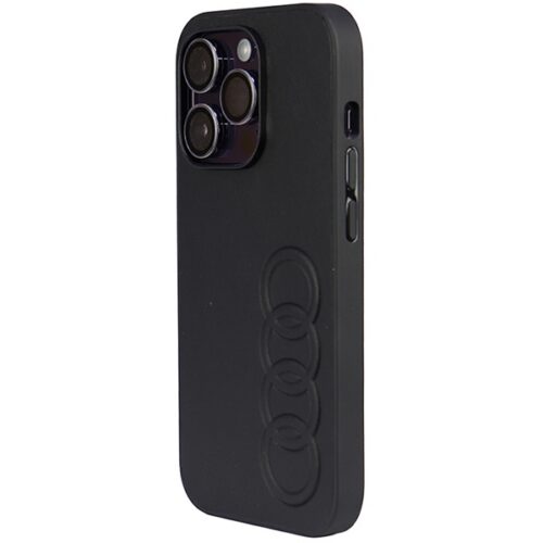 Audi Szintetikus bőr iPhone 14 Pro 6.1" fekete keménytok AU-TPUPCIP14P-TT/D1-BK - Image 2