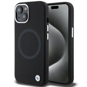 BMW BMHMP15SSILBK2 iPhone 15 6.1" fekete Signature folyékony Silicone MagSafe Signature tok