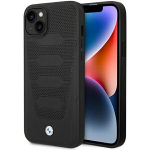 Etui BMW BMHCP14S22RPSK iPhone 14 6.1" fekete bőrülés minta tok