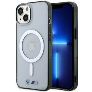 Etui BMW BMHMP14MHCRS iPhone 14 Plus 6.7" átlátszó keménytok Ezüst gyűrű MagSafe
