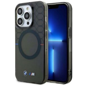 Etui BMW BMHMP14XHGPK iPhone 14 Pro Max 6.7" szürke keménytok Pattern MagSafe minta