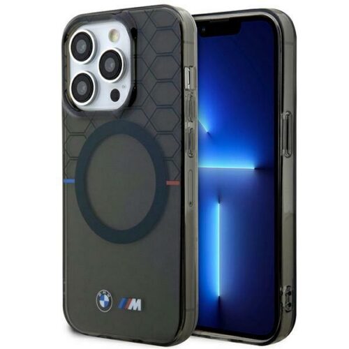 Etui BMW BMHMP14XHGPK iPhone 14 Pro Max 6.7" szürke keménytok Pattern MagSafe minta