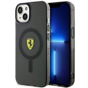 Ferrari FEHMP14SURKK iPhone 14 6.1" fekete keménytok áttetsző Magsafe